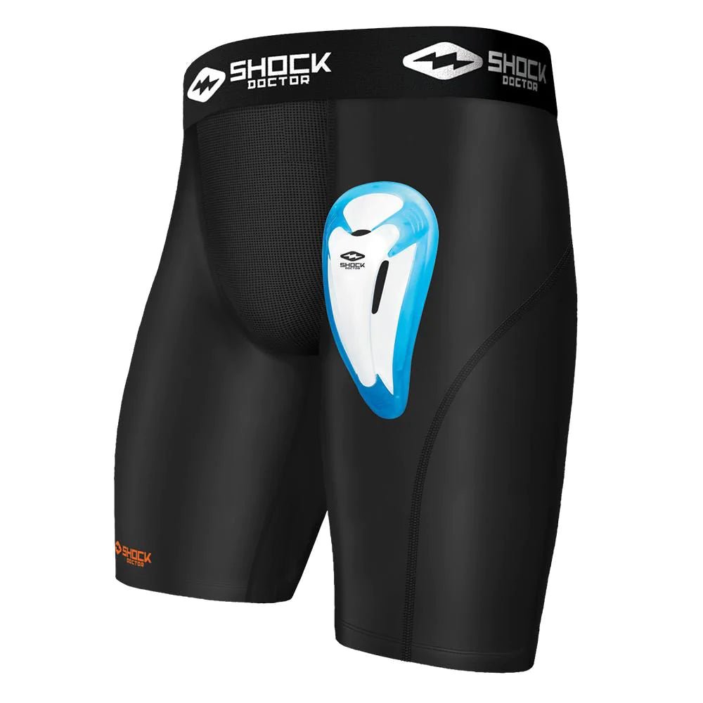 Shock Doctor Power Compression Protective Shorts with Cup Pocket - mmafightshop.ae