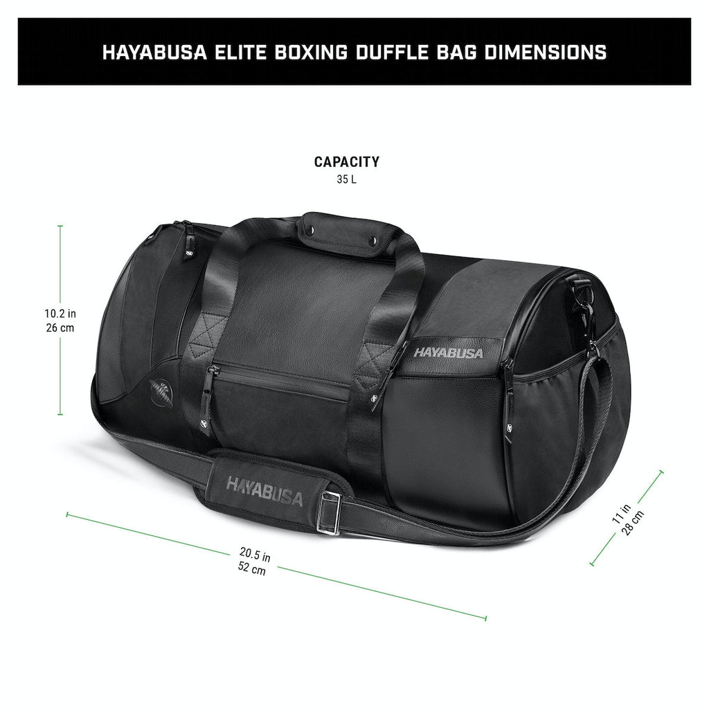 Hayabusa® Elite Boxing Duffle Bag - One Size / Black| Gym Bag | Duffel Bag | Gym Bag for carry supplies | Gear Bag - mmafightshop.ae