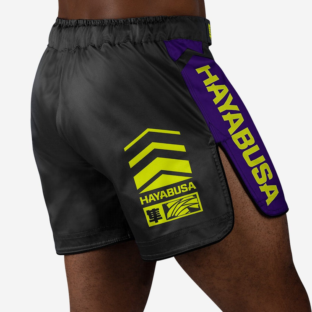 HAYABUSA® Mid-Thigh Icon Fight Shorts | Training Wrestling Fight Shorts Men's Boxing MMA Combat BJJ Grappling Fitness Muay Thai Kickboxing - mmafightshop.ae