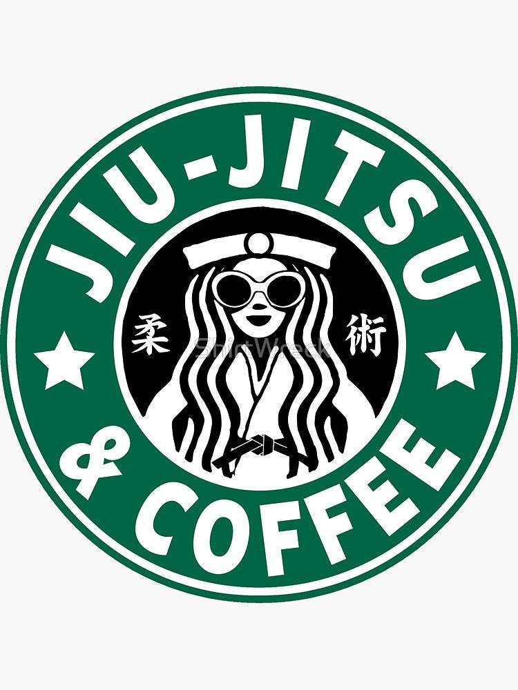 JIU JITSU AND COFFEE - Sticker by ShirtWreck - mmafightshop.ae