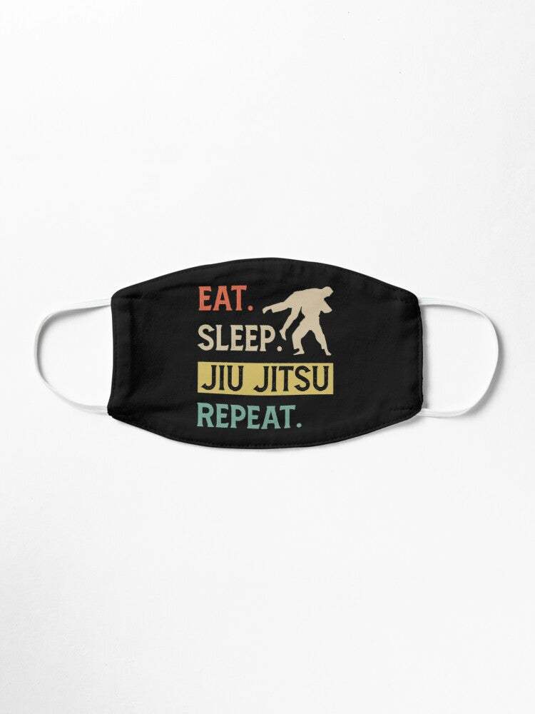 Jiu Jitsu Martial Art Eat Sleep Retro Funny Mask by richter74 - Regular - Adult - mmafightshop.ae