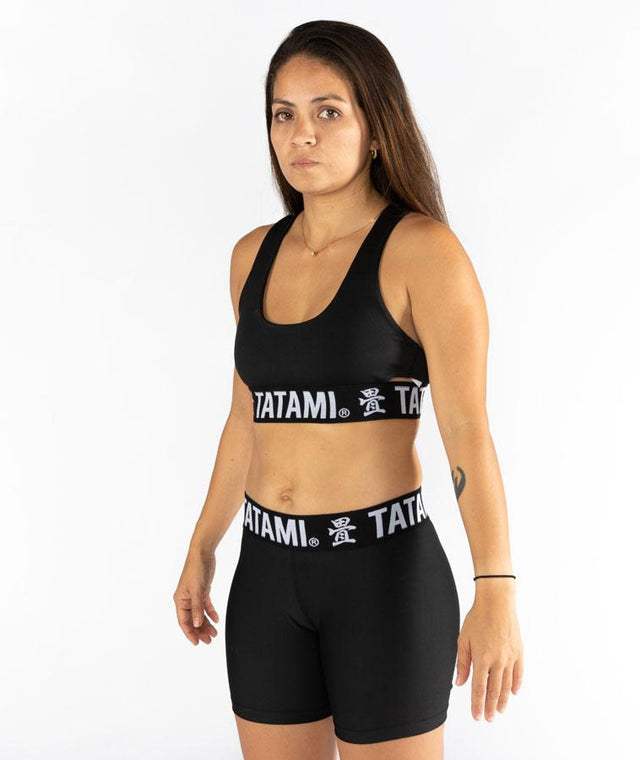 LADIES BLACK MINIMAL BRA - mmafightshop.ae