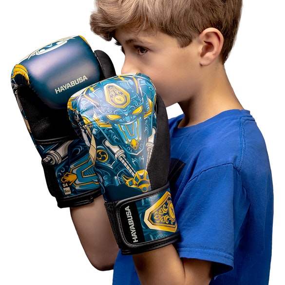 S4 Youth Graphic Boxing Gloves - Machine Blue - mmafightshop.ae