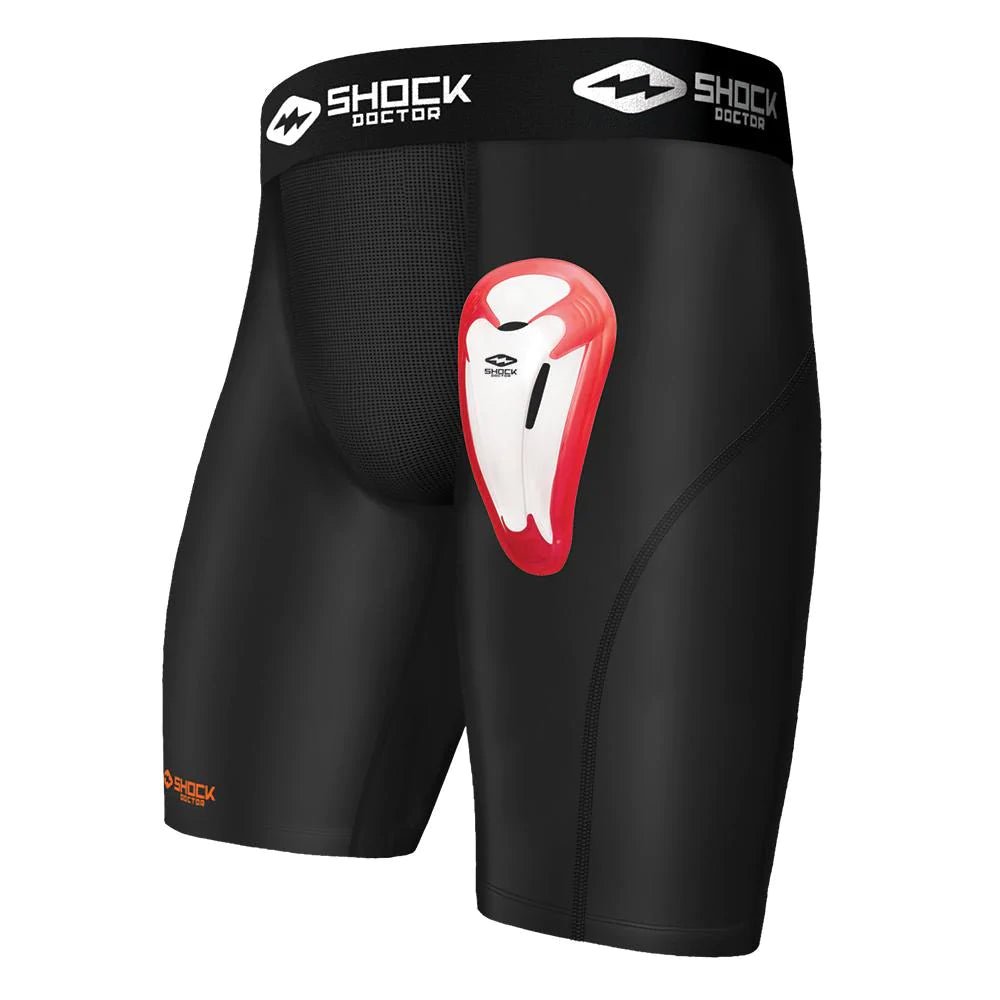Shock Doctor Power Compression Protective Shorts with Cup Pocket - mmafightshop.ae